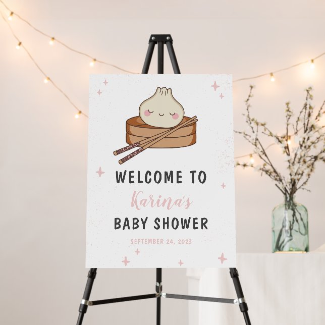 A Little Dumpling Baby Shower Welcome Foam Board (In Situ (Stand))