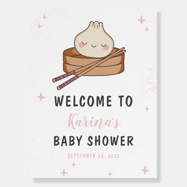 A Little Dumpling Baby Shower Welcome Foam Board (Front)
