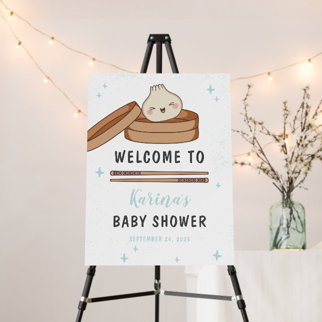 A Little Dumpling Baby Shower Welcome Foam Board (In Situ (Stand))