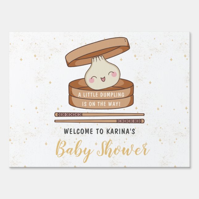 A Little Dumpling Baby Shower Yard Sign (Front)