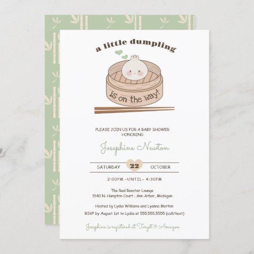 A Little Dumpling Bao Baby Shower Invitation