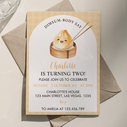 A Little Dumpling First Birthday Party Invitation