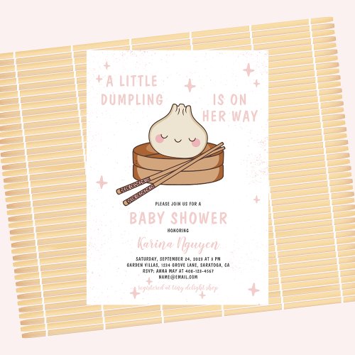 A Little Dumpling is On Her Way Baby Shower Invitation
