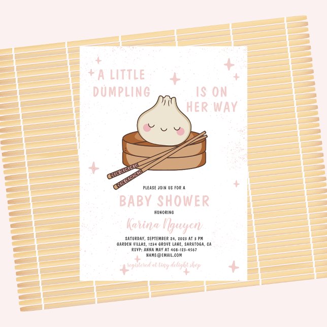 A Little Dumpling is On Her Way Baby Shower Invitation (Creator Uploaded)