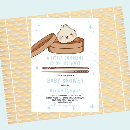 A Little Dumpling is On His Way Baby Shower Invitation