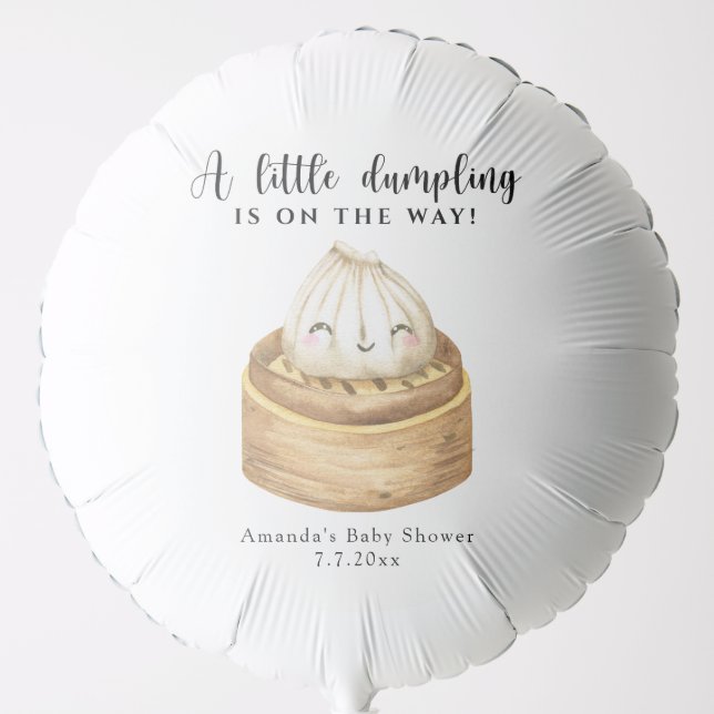 A little dumpling is on the way baby shower balloon (Front)