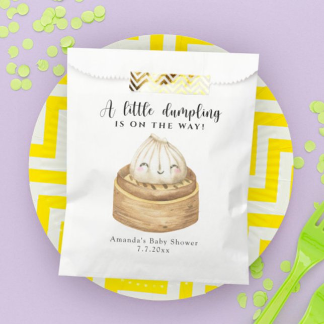 A little dumpling is on the way baby shower favor bag (Creator Uploaded)