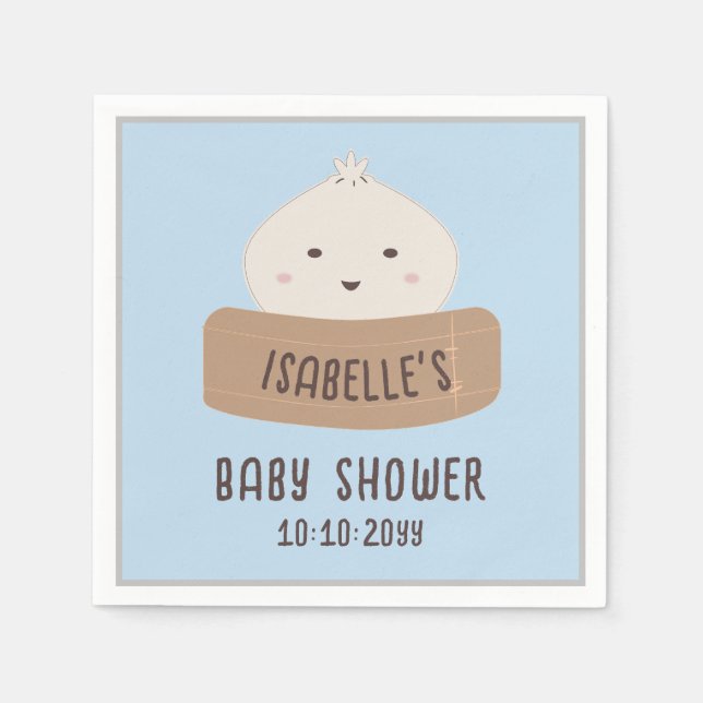 A little Dumpling Is On The Way Baby Shower Napkins (Front)