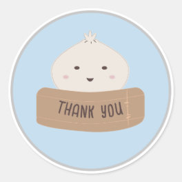 A little Dumpling Is On The Way Thank You Classic Round Sticker