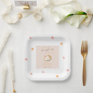 A Little Dumpling on the Way Kawaii Baby Shower Paper Plates