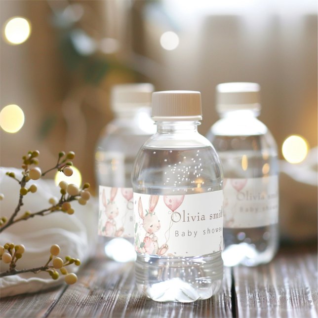 A little Easter bunny baby shower  Water Bottle Label (Creator Uploaded)