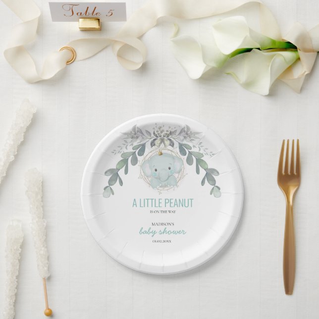A Little Elephant Boy Baby Shower  Paper Plates (Wedding)