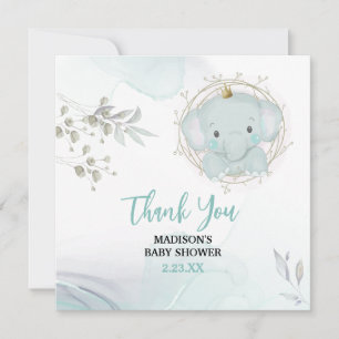 A Little Elephant Boy Baby Shower  Thank You Card