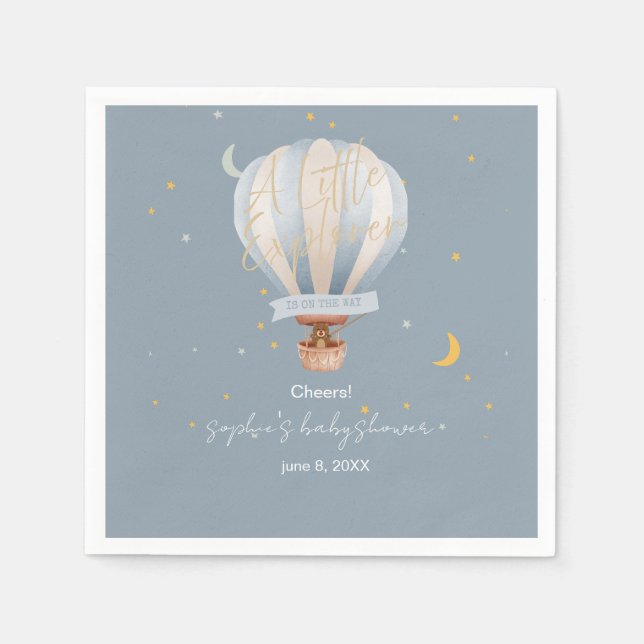 A Little Explorer Hot Air Balloon  Napkins (Front)