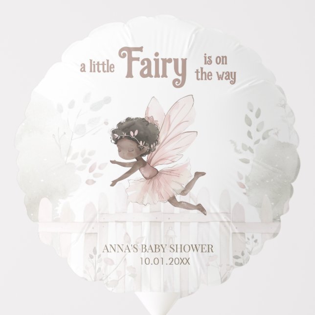 "A Little Fairy is on the Way" Baby Shower Balloon (Front)