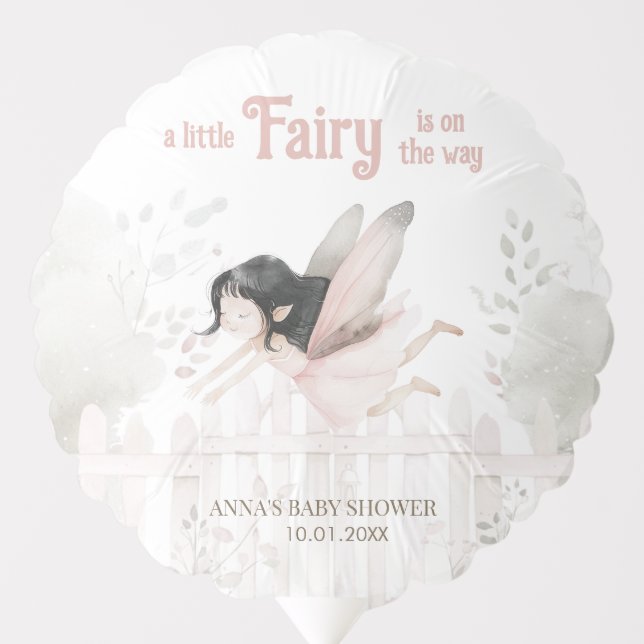 "A Little Fairy is on the Way" Baby Shower Balloon (Front)