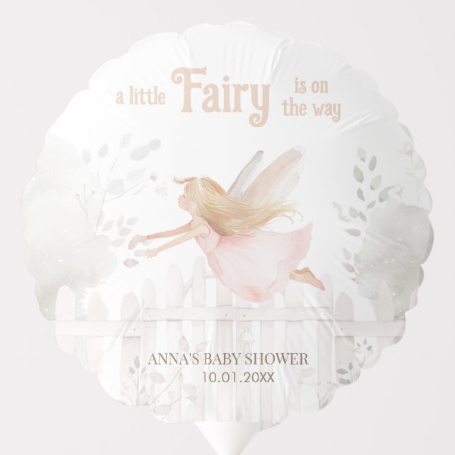 "A Little Fairy is on the Way" Baby Shower Balloon (Front)