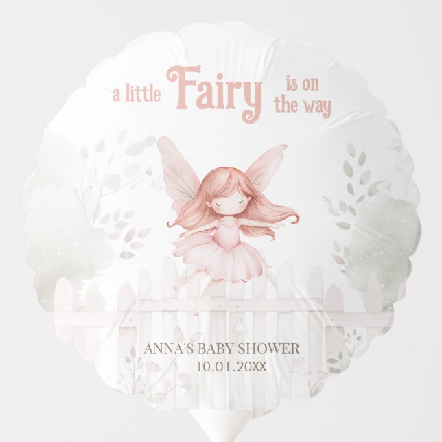 "A Little Fairy is on the Way" Baby Shower Balloon (Front)