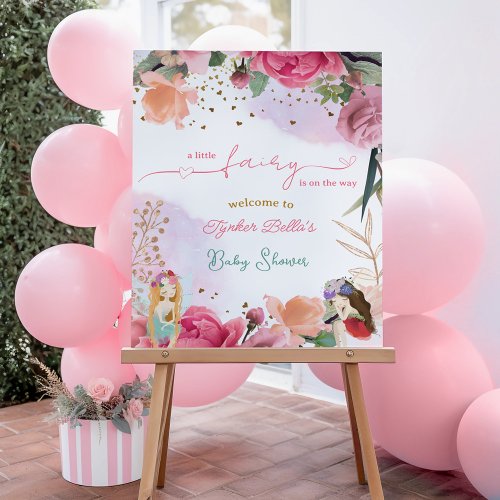 A Little Fairy Is On The Way Girl Baby Shower Foam Board