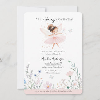 A Little Fairy is on the Way Wildflower Invitation