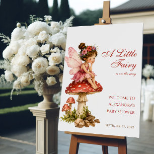 A Little Fairy & Mushroom Baby Girl Shower Welcome Foam Board
