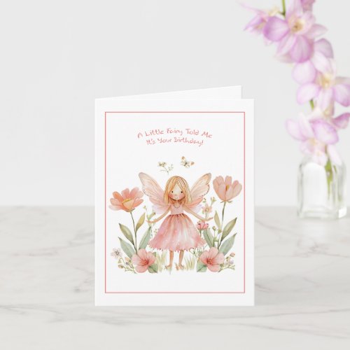 A Little Fairy Watercolor Birthday Card