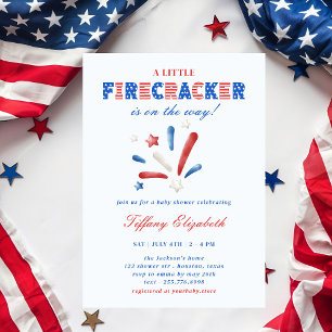A Little Firecracker 4th of July Baby Shower Invitation