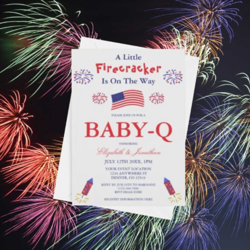A Little Firecracker Is On The Way Baby_Q Invitation