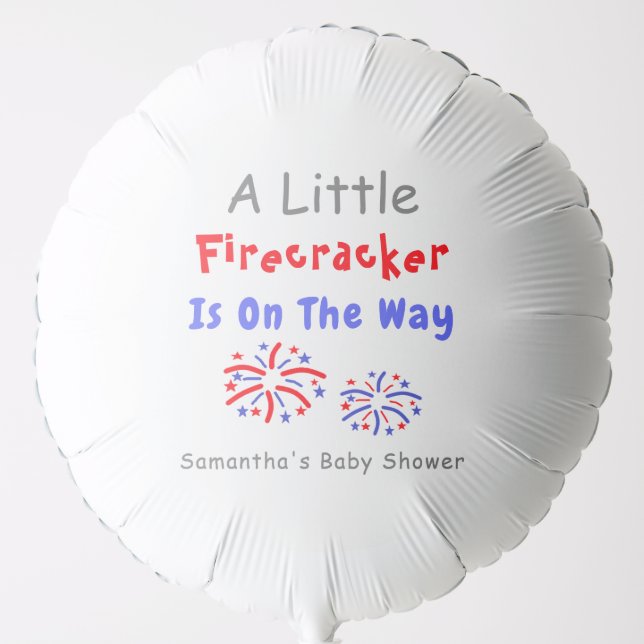 A Little Firecracker Is On The Way Balloon (Front)