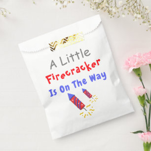 A Little Firecracker Is On The Way Favor Bag