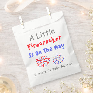 A Little Firecracker Is On The Way Favor Bag