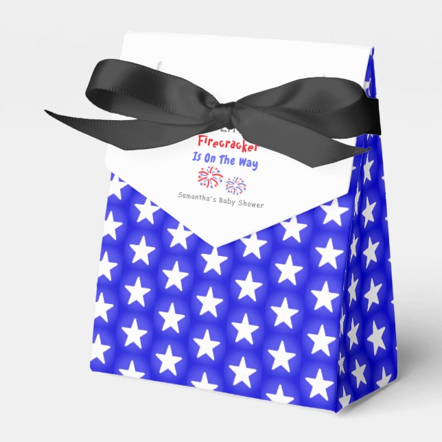 A Little Firecracker Is On The Way Favor Boxes (Front Side)