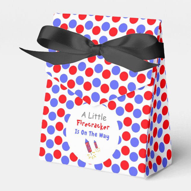 A Little Firecracker Is On The Way Favor Boxes (Front Side)