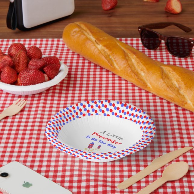 A Little Firecracker Is On The Way Paper Bowls (Picnic)