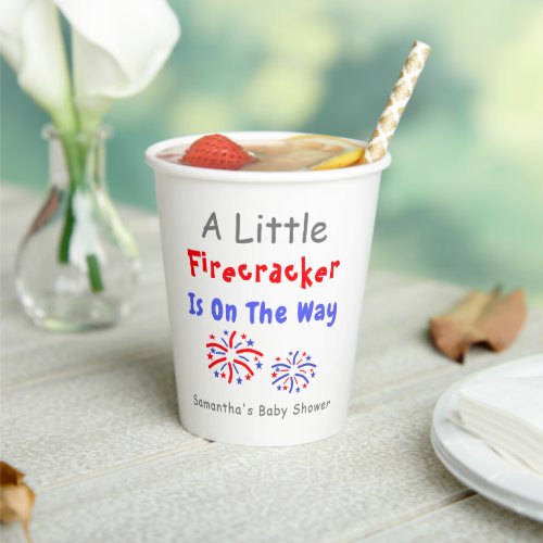 A Little Firecracker Is On The Way Paper Cups