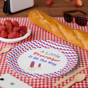 A Little Firecracker Is On The Way Paper Plates