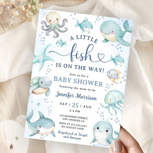 A Little Fish Is On the Way Baby Shower Invitation