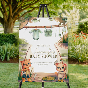 A Little Fish is Reeling In Joy Girl Baby Shower Foam Board