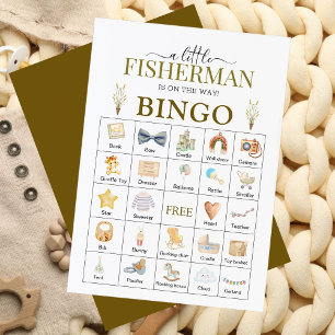 A Little Fisherman Baby Shower Bingo Card 