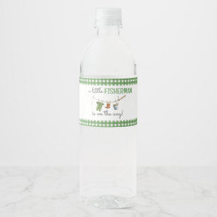 A Little Fisherman Baby Shower  Water Bottle Label