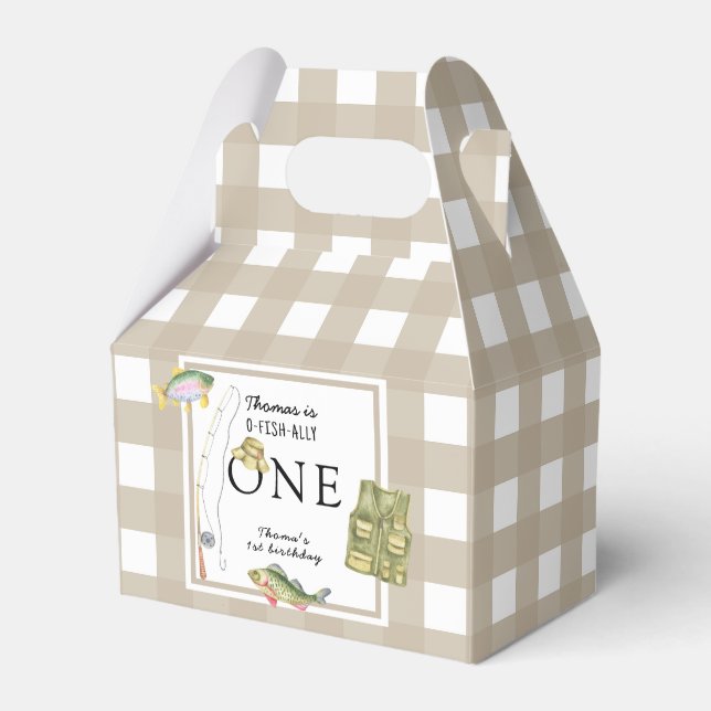 A little Fisherman Birthday Party Favor Boxes (Front Side)