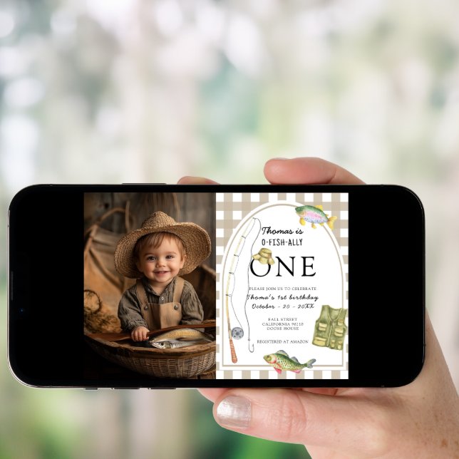 A little Fisherman Birthday Party Invitation (Front Digital)