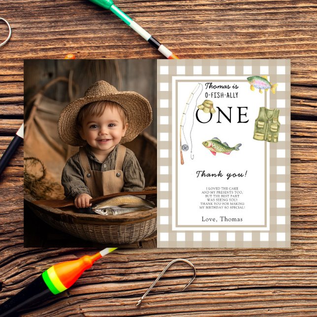 A little Fisherman Birthday Party Thank You Card (Creator Uploaded)