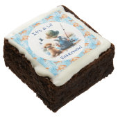 A Little Fisherman | Cute Boy's Baby Shower Brownie (Angled)