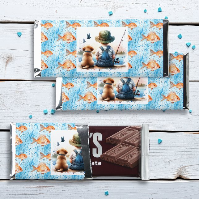 A Little Fisherman | Cute Boy's Baby Shower Hershey Bar Favors (Creator Uploaded)