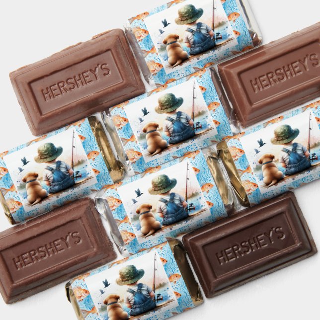 A Little Fisherman | Cute Boy's Baby Shower Hershey's Miniatures (Assorted)