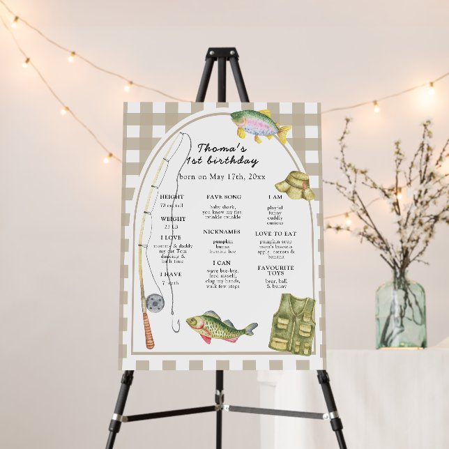 A little Fisherman First Birthday Milestone Foam Board (In Situ (Stand))