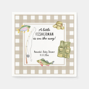 A little fisherman is on the way Baby Shower Napkins