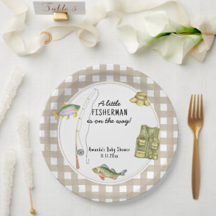 A little fisherman is on the way Baby Shower  Paper Plates