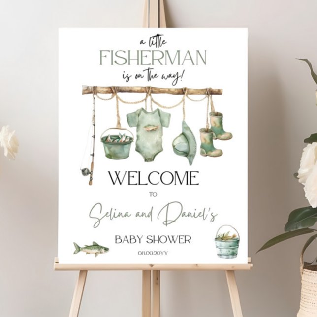 A Little Fisherman Is On The Way Baby Shower Sign (Creator Uploaded)